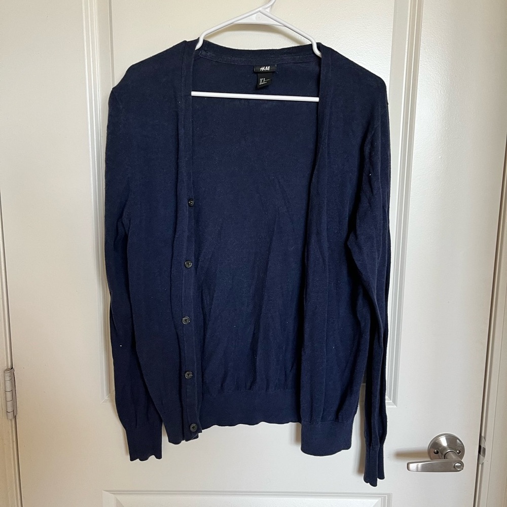 H&M Men's Deep Blue Cardigan